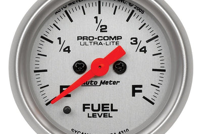 AutoMeter Autometer Ultra-Lite 52mm 0-280 ohm Adj Full Sweep Electronic Fuel Level Programmable Empty-Full Ga - Gauges