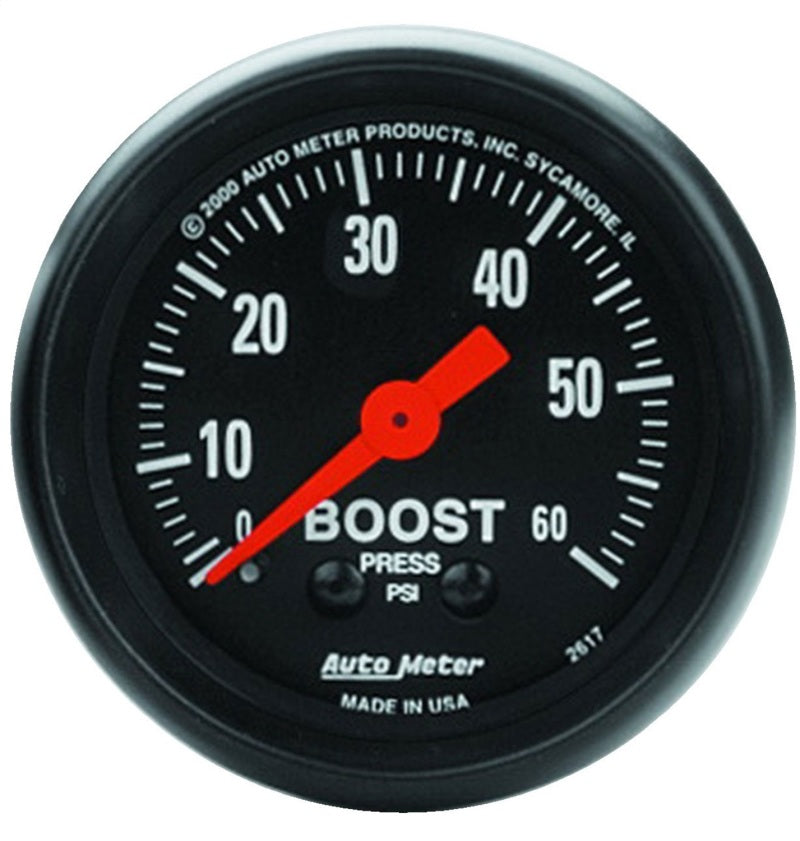AutoMeter Autometer Z Series 52mm 0-60 PSI Mechanical Boost Gauge - Gauges & Pods