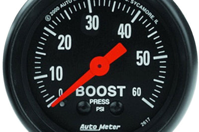 AutoMeter Autometer Z Series 52mm 0-60 PSI Mechanical Boost Gauge - Gauges & Pods