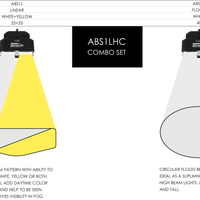 CYRON Aux Driving Lights Kit 1.25’’ Bar Mnt. White/Amber Pr