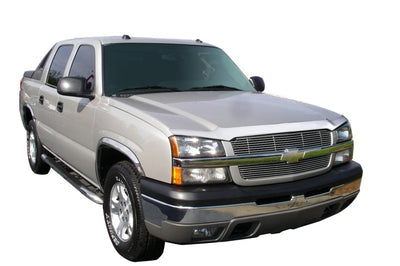 AVS 03-05 Chevy Silverado 1500 Aeroskin Low Profile Hood Shield - Chrome - Deflectors