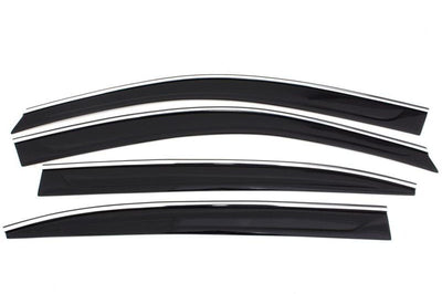 AVS 06-10 Volkswagen Jetta Ventvisor Low Profile Deflectors 4pc - Smoke w/Chrome Trim