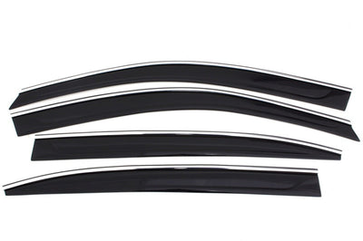 AVS 06-10 Volkswagen Jetta Ventvisor Low Profile Deflectors 4pc - Smoke w/Chrome Trim