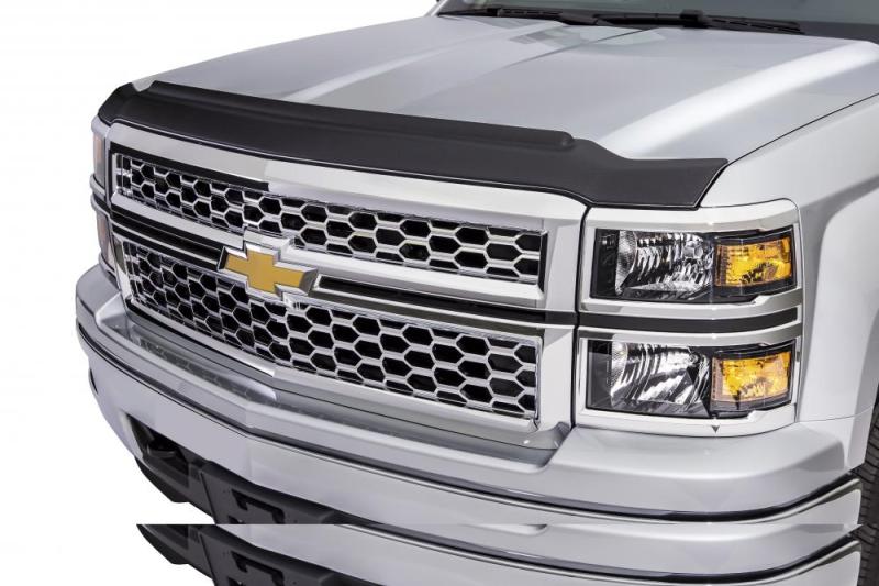 AVS 07-14 Chevy Tahoe Aeroskin II Textured Low Profile Hood Shield - Black - Deflectors