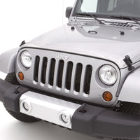 AVS 07-18 Jeep Wrangler Unlimited Aeroskin Low Profile Hood Shield - Chrome - Deflectors