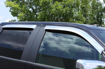 AVS 09-17 Chevy Traverse Ventvisor Outside Mount Front & Rear Window Deflectors 4pc - Chrome