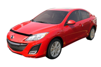 AVS 10-13 Mazda 3 (Grille Fascia Mount) Aeroskin Low Profile Acrylic Hood Shield - Smoke - Deflectors