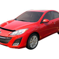 AVS 10-13 Mazda 3 (Grille Fascia Mount) Aeroskin Low Profile Acrylic Hood Shield - Smoke - Deflectors