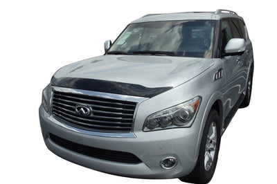 AVS 11-13 Infiniti QX56 Aeroskin Low Profile Acrylic Hood Shield - Smoke - Deflectors