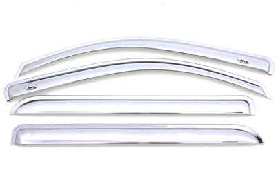 AVS 14-18 Jeep Cherokee Ventvisor Outside Mount Front & Rear Window Deflectors 4pc - Chrome