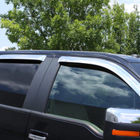 AVS 14-18 Jeep Cherokee Ventvisor Outside Mount Front & Rear Window Deflectors 4pc - Chrome