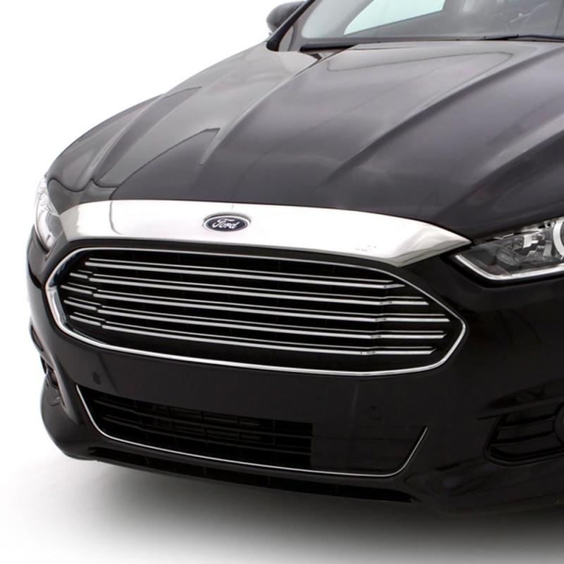 AVS 15-18 Ford Edge Aeroskin Low Profile Hood Shield - Chrome - Deflectors