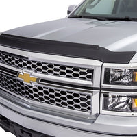 AVS 15-18 GMC Sierra 2500 (Excl. Induct Hood) Aeroskin II Textured Low Profile Hood Shield - Black - Deflectors