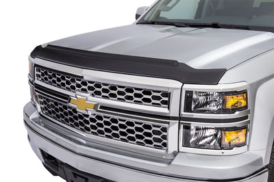 AVS 15-18 GMC Sierra 2500 (Excl. Induct Hood) Aeroskin II Textured Low Profile Hood Shield - Black - Deflectors