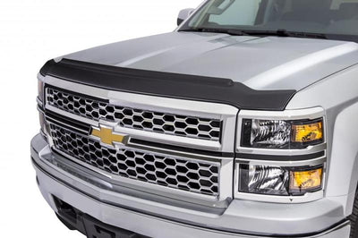 AVS 15-18 GMC Sierra 2500 (Excl. Induct Hood) Aeroskin II Textured Low Profile Hood Shield - Black - Deflectors