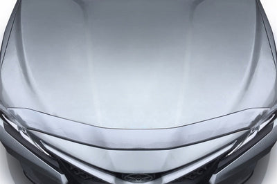 AVS 18-20 Toyota Camry Aeroskin Low Profile Hood Shield - Chrome - Deflectors