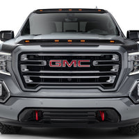 AVS 19-22 GMC Sierra 1500 Aeroskin Low Profile Hood Shield w/ Lights - Black - Deflectors