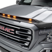 AVS 19-22 GMC Sierra 1500 Aeroskin Low Profile Hood Shield w/ Lights - Black - Deflectors