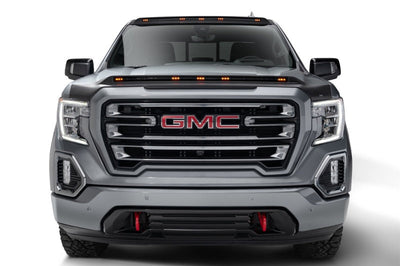 AVS 19-22 GMC Sierra 1500 Aeroskin Low Profile Hood Shield w/ Lights - Black - Deflectors
