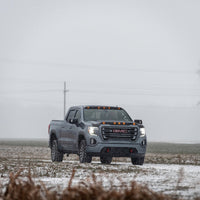 AVS 19-22 GMC Sierra 1500 Aeroskin Low Profile Hood Shield w/ Lights - Black - Deflectors
