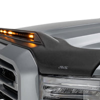 AVS 19-22 GMC Sierra 1500 Aeroskin Low Profile Hood Shield w/ Lights - Black - Deflectors