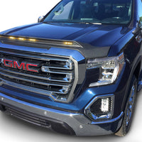AVS 19-22 GMC Sierra 1500 Aeroskin Low Profile Hood Shield w/ Lights - Black - Deflectors