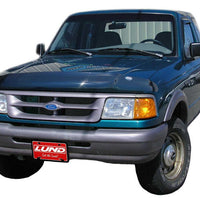 AVS 93-97 Ford Ranger High Profile Bugflector II Hood Shield - Smoke - Deflectors
