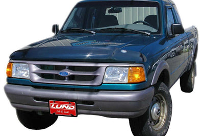 AVS 93-97 Ford Ranger High Profile Bugflector II Hood Shield - Smoke - Deflectors