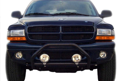 AVS 97-04 Dodge Dakota Bugflector Deluxe 3pc Medium Profile Hood Shield - Smoke - Deflectors
