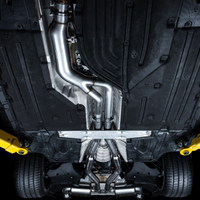 AWE Tuning 2020 Toyota Supra A90 Resonated Touring Edition Exhaust - 5in Chrome Silver Tips - Mufflers &