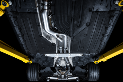 AWE Tuning 2020 Toyota Supra A90 Resonated Touring Edition Exhaust - 5in Chrome Silver Tips - Mufflers &