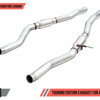 AWE Tuning 2020 Toyota Supra A90 Resonated Touring Edition Exhaust - 5in Chrome Silver Tips - Mufflers &