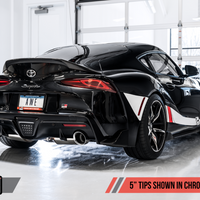 AWE Tuning 2020 Toyota Supra A90 Resonated Touring Edition Exhaust - 5in Chrome Silver Tips - Mufflers &
