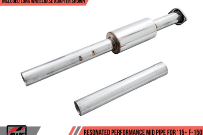 AWE Tuning 2015 + Ford F-150 Resonated Performance Mid Pipe - Exhaust Mufflers & Tips