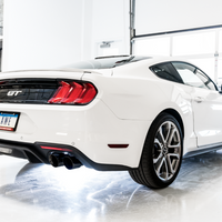 AWE Tuning 2018 + Ford Mustang GT (S550) Cat-back Exhaust - Track Edition (Quad Diamond Black Tips) - Mufflers & Tips