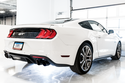 AWE Tuning 2018 + Ford Mustang GT (S550) Cat-back Exhaust - Track Edition (Quad Diamond Black Tips) - Mufflers & Tips