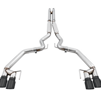 AWE Tuning 2018 + Ford Mustang GT (S550) Cat-back Exhaust - Track Edition (Quad Diamond Black Tips) - Mufflers & Tips