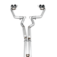 AWE Tuning 2018 + Ford Mustang GT (S550) Cat-back Exhaust - Track Edition (Quad Diamond Black Tips) - Mufflers & Tips