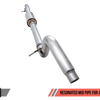 AWE Tuning 2018 + Jeep Wrangler JL/JLU 3.6L Resonated Mid Pipe - Exhaust Mufflers & Tips