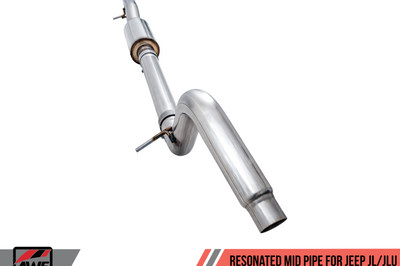 AWE Tuning 2018 + Jeep Wrangler JL/JLU 3.6L Resonated Mid Pipe - Exhaust Mufflers & Tips