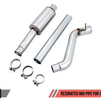 AWE Tuning 2018 + Jeep Wrangler JL/JLU 3.6L Resonated Mid Pipe - Exhaust Mufflers & Tips