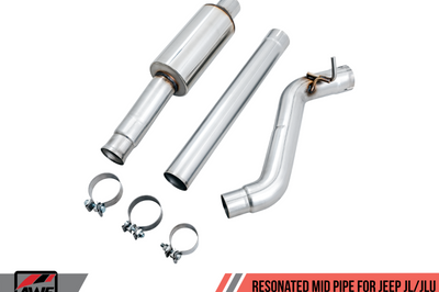 AWE Tuning 2018 + Jeep Wrangler JL/JLU 3.6L Resonated Mid Pipe - Exhaust Mufflers & Tips