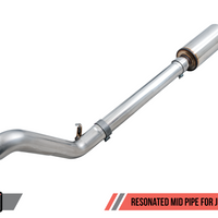 AWE Tuning 2018 + Jeep Wrangler JL/JLU 3.6L Resonated Mid Pipe - Exhaust Mufflers & Tips