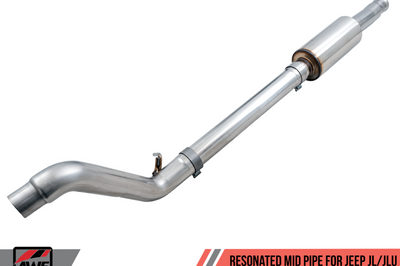 AWE Tuning 2018 + Jeep Wrangler JL/JLU 3.6L Resonated Mid Pipe - Exhaust Mufflers & Tips