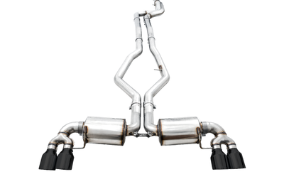 AWE Tuning 2019 + BMW M340i (G20) Non-Resonated Touring Edition Exhaust - Quad Diamond Black Tips - Mufflers &