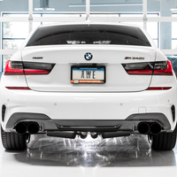 AWE Tuning 2019 + BMW M340i (G20) Non-Resonated Touring Edition Exhaust - Quad Diamond Black Tips - Mufflers &