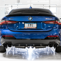 AWE Tuning 2019 + BMW M340i (G20) Non-Resonated Touring Edition Exhaust - Quad Diamond Black Tips - Mufflers &
