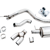 AWE Tuning 2019 + Ford Ranger 0FG Performance Exhaust System w/Chrome Silver Tips & Bash Guard - Mufflers