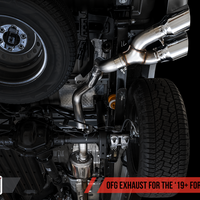 AWE Tuning 2019 + Ford Ranger 0FG Performance Exhaust System w/Chrome Silver Tips & Bash Guard - Mufflers