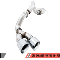 AWE Tuning 2019 + Ford Ranger 0FG Performance Exhaust System w/Chrome Silver Tips & Bash Guard - Mufflers